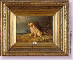 Deux Chiens Guettant Un Oiseau by Vincent de Vos