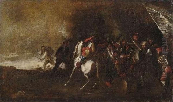 Battle Scene With Cavalry And Infantry - view 1