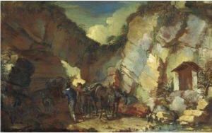 A Southern Landscape With Herdsmen And Cattle Resting By A
Stream by Cornelis de Wael