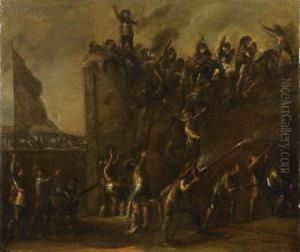 Scene De Bataille, Fragment by Cornelis de Wael