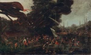A Naval Battle Between Turks And Christians