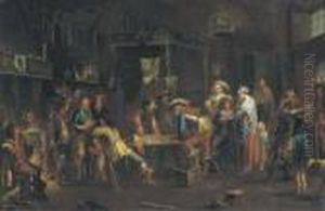 Interno Di Osteria Con Giocatori by Cornelis de Wael