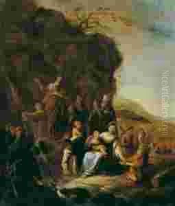 Moses Schlagt Wasser Aus Dem Felsen