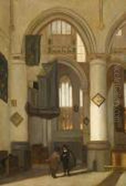 Interior Of Delft Cathedral With
Two Figures Conversing In The Foreground - view 1
