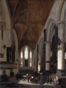 The Interior Of The Oude Kerk, Amsterdam by Emanuel de Witte