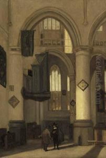 The Interior Of A Church With Townsfolk In The Foreground - view 1