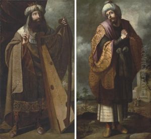 King David, David And Bathsheba Beyond by Francisco De Zurbaran