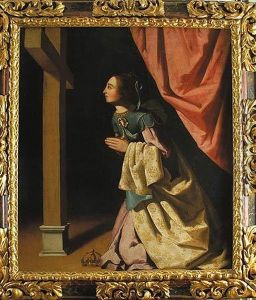 Santa Elena Adorando La Cruz by Francisco De Zurbaran