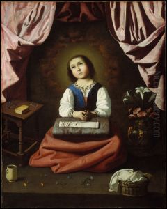 The Young Virgin At Prayer by Francisco De Zurbaran