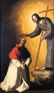 Christ Crowning A Friar by Francisco De Zurbaran