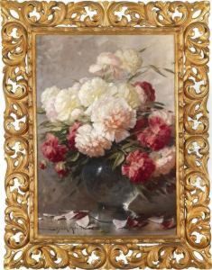 Peonies In A Vase by Adrienne Hermine Deak-Henczne