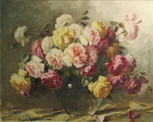 A Rose Bouquet In A Glass Vase