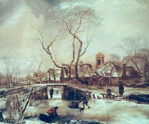 Winter Scene by Jan Van De Capelle