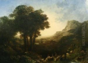 Shepherds At Rest In An Extensive Landscape