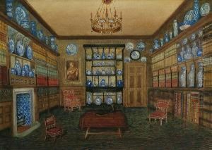 The Morning Room, Bowden Hall, Gloucestershire by John Dearman Birchall