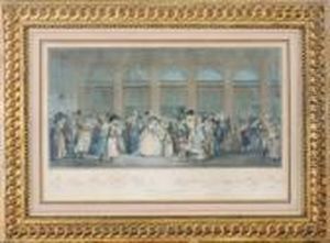 Promenade De La Galerie Du Palais Royal by Philibert-Louis Debucourt