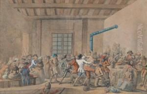 The Argument In The Pub by Philibert-Louis Debucourt