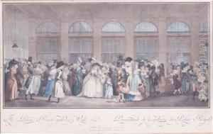 La Promenade Dans La Galerie Du Palais Royal by Philibert-Louis Debucourt