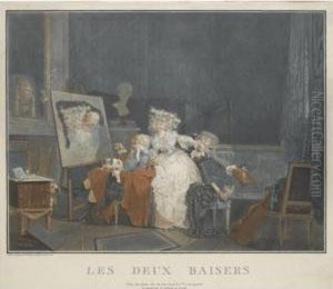 Les Deux Baisers (fenaille 7) by Philibert-Louis Debucourt