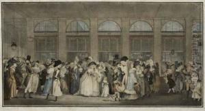 Promenade De La Gallerie Du Palais Royal by Philibert-Louis Debucourt