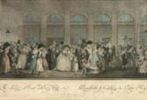 <la Promenade De La Galerie Du Palais Royal>, 1787. by Philibert-Louis Debucourt