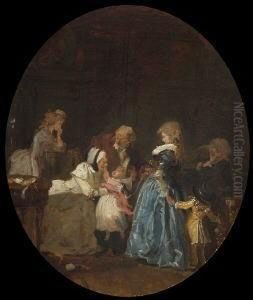 Besuch Bei Der
 Grosmutter. by Philibert-Louis Debucourt