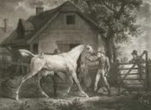 After Carle Vernet, Cheval Qu````on Bouchonne Au Retour D````une Course by Philibert-Louis Debucourt