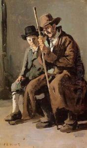 Two Italians, an Old Man and a Young Boy