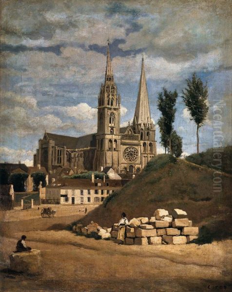 Chartres Cathedral, 1830 - view 1