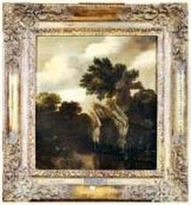 Paysage A La Chaumiere Et Au Pecheur
