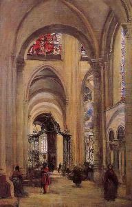 Interior of the Cathedral of St. Etienne, Sens, c.1874