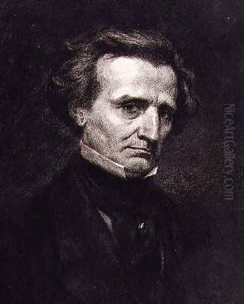 Portrait of Hector Berlioz (1803-69) engraved by A. Gilbert, pub. in the 'Gazette des Beaux-Arts' - view 1