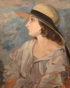 Girl With A Hat by Jan Dedina