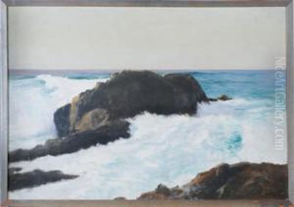 Waves Crashing On The Rocks - view 1