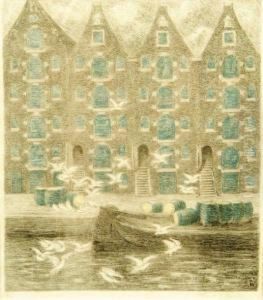 Mouettes Sur Un Canal A Amsterdam