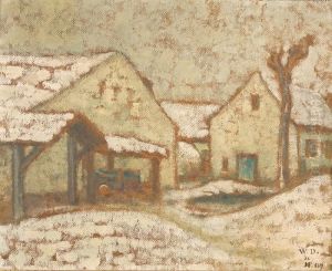 Levillage En Hiver by William Degouve de Nuncques