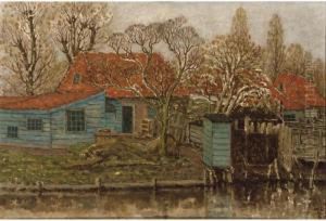 Farmstead Nearby Dordrecht by William Degouve de Nuncques