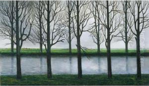 Canal Sous Un Ciel Gris - view 1