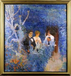 Personnage Dans Un Jardin Fleuri by Charles Dehoy
