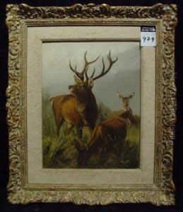 Hirsch Mit Schmaltieren by Carl Friedrich Deiker