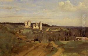 View of Pierrefonds by Jean-Baptiste-Camille Corot