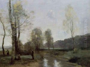 Canal in Picardi by Jean-Baptiste-Camille Corot