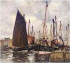 Fishing Boats In The Harbour At Pittenweem by Eugene Dekkert