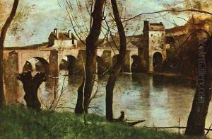 The Bridge at Mantes by Jean-Baptiste-Camille Corot