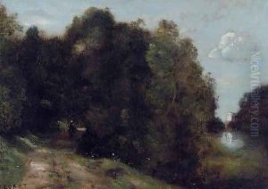A Road through the Trees by Jean-Baptiste-Camille Corot