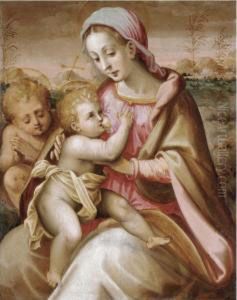 The Madonna Suckling The Christ 
Child With The Infant Saint John The Baptist In A Landscape