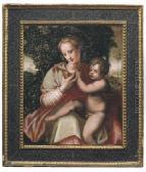 Madonna Col Bambino In Un Paesaggio - view 1