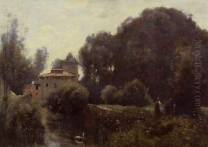 Souvenir of the Villa Borghese, 1855 by Jean-Baptiste-Camille Corot