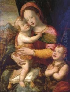 The Madonna And Child With Infant Saint John by Francesco Brini Active Florence