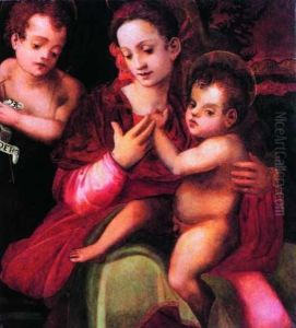 Madonna Con Bambino E San Giovannino by Francesco Brini Active Florence